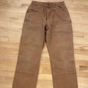 Carhartt Double Front Work Pant, 30 x 34" Loose Original Fit, Brown